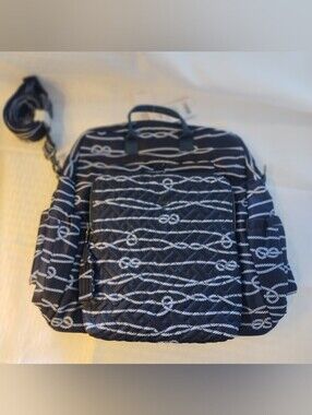 NWT LUG Sonata Convertible Tote Nautical Navy